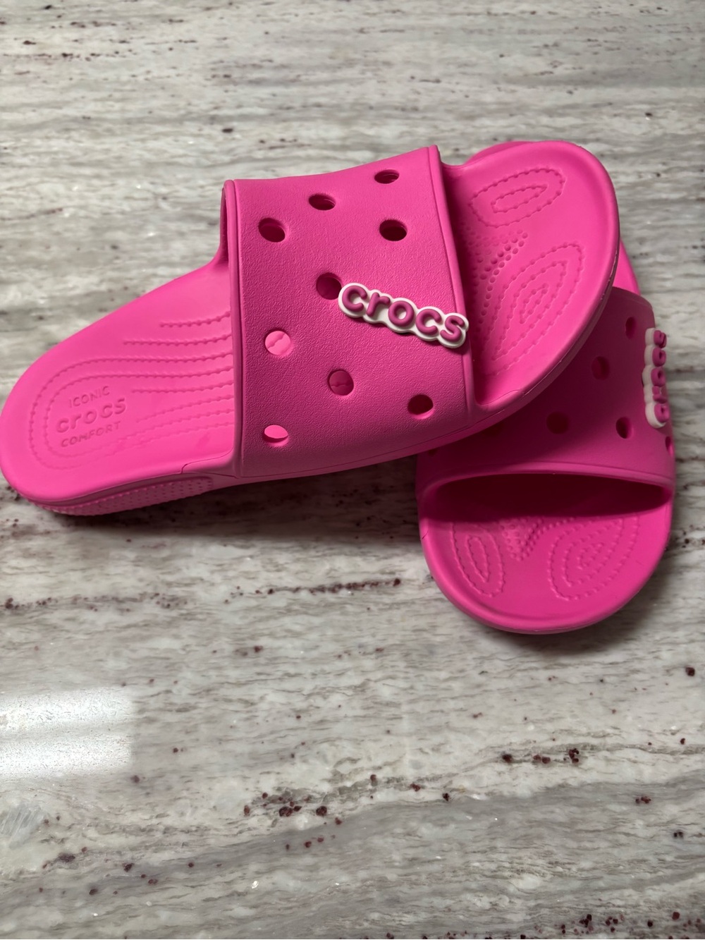 CROCS Kids Slide Sandal in Hot Pink
